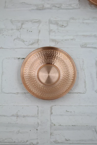 Turna Bakır Otağ El Dövme Çay Tabağı Skoç TURNA0513-4 - Resim 3