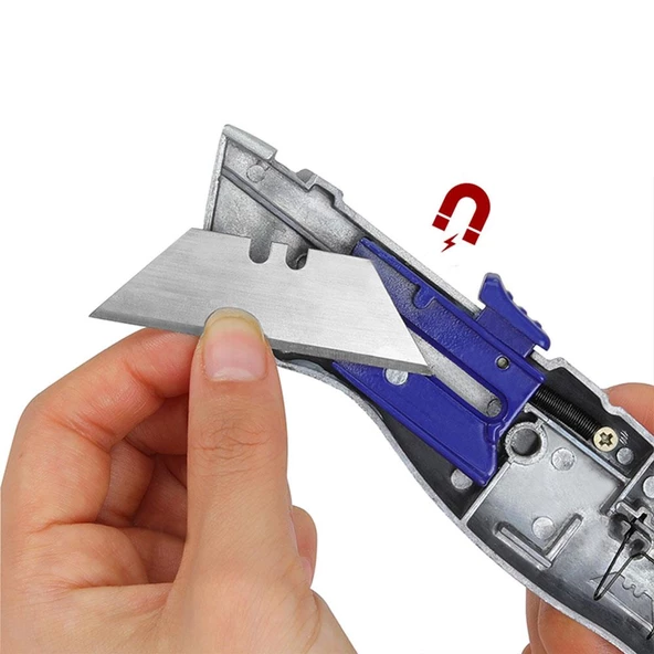 WORKPRO WP213007 Alüminyum Gövde Otomatik Geri Çekilebilir Rötuş Maket Bıçağı - Resim 5