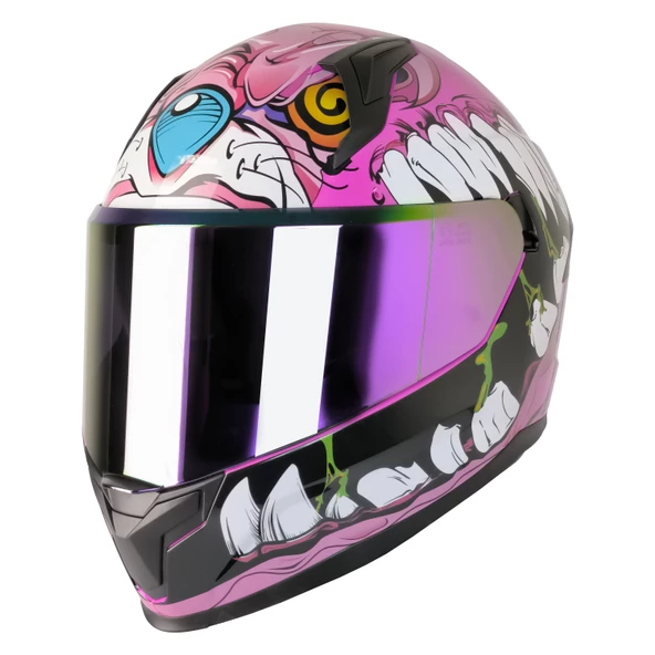 MTS M-910 HORUS LADY GÜNEŞ VİZÖRLÜ KASK (GÖKKUŞAĞI CAMLI) - Resim 2