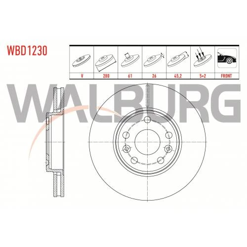 On Fren Disk 2 Ad Renault Kangoo 1.5 Dcı 08- Walburg Wbd1230