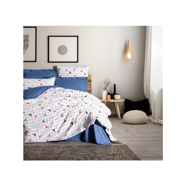 Cotton Box Minimal Tek Kişilik Nevresim Takımı Stew Mavi