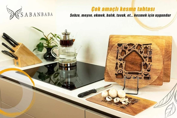 CAM KESME TAHTASI AHŞAP EV ÇAP 32 CM - Resim 4