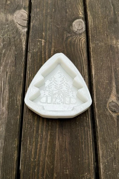 2D Çam Noel Ağacı Desenli Silikon Mum Kalıbı - Resim 5