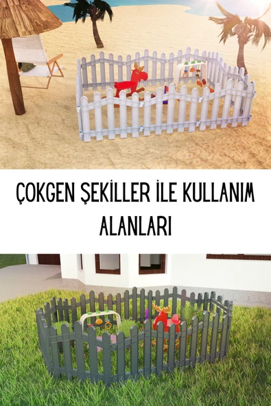 Dekoratif Plastik Bahçe ve Peyzaj Çiti 1 ADET ÇİT (Y: 50 CM / G: 55 CM) TOPRAK AYAKLI - 8