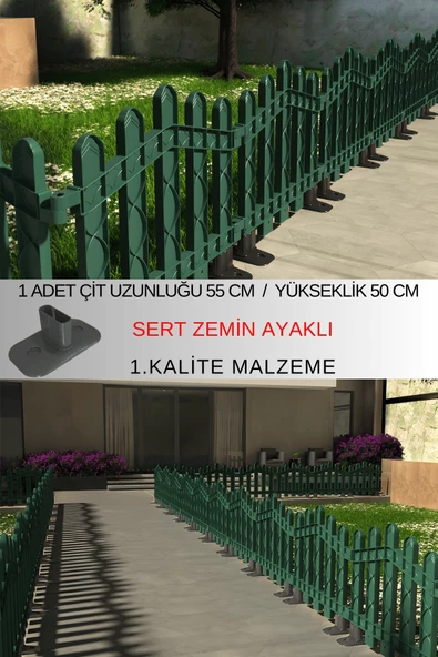 Dekoratif Plastik Alan Oluşturma ve Bahçe Çiti 1 ADET ÇİT (Y: 50 CM / G: 55 CM) SERT ZEMİN AYAKLI - 4