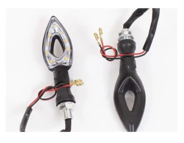 Üniversal Motosiklet Led Sinyal Üçgen Takımı Sarı