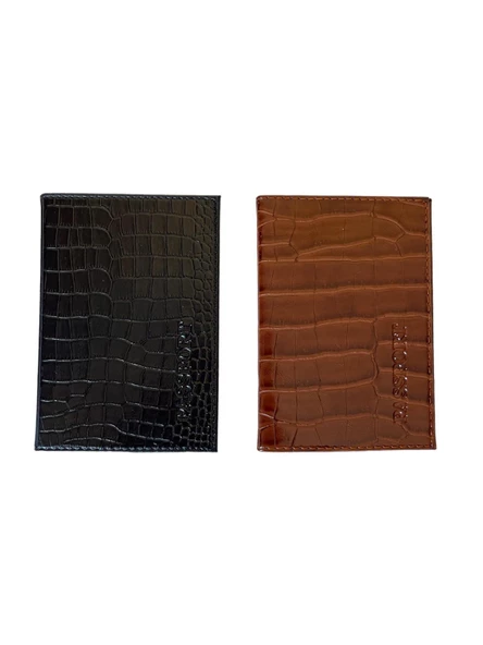 2'li Avantaj Paketi Timsah Derisi Desenli Pasaport Kılıfı - 3