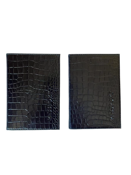 2'li Avantaj Paketi Timsah Derisi Desenli Pasaport Kılıfı - 4