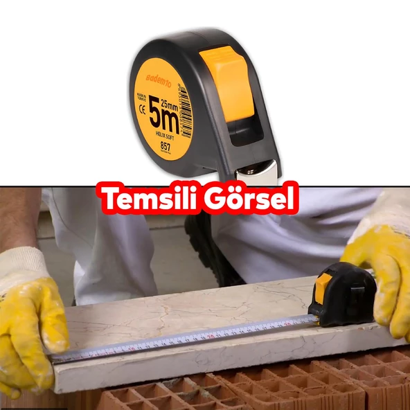 Şerit Metal Bükülebilir Metre 5 metre En 25 mm Düğmeli Ölçüm Ölçme Plastik Kasalı Soft Helix - Resim 3