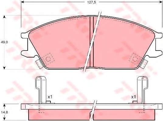 ON FREN BALATASI HYUNDAI ACCENT 1995-2005 GETZ 2002- EXCEL 1990-1994 TRW GDB893 OEM ürün görseli 1
