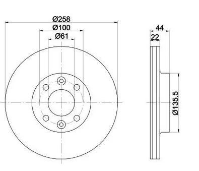 MGA 50405 Fren Diski Ön CLIO IV 13- CLIO Symbol II 12- Twingo III 14- / Logan II 12- Sandero II 12- / Fortwo 14- Havalı 258Mm ürün görseli 1
