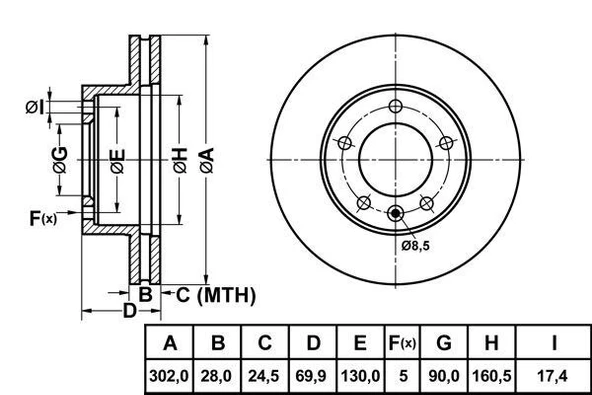 MGA 50107 FREN DİSKİ ÖN MASTER III 10- / MOVANO B 10- / NV400 10- ürün görseli 1