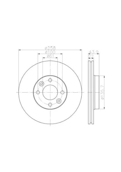 MGA 50413 Fren Diski Ön Zoe 12- Kangoo II 08- Captur 13- / Dokker 12- Lodgy 12- / Cıtan W415 12- Havalı ürün görseli 1