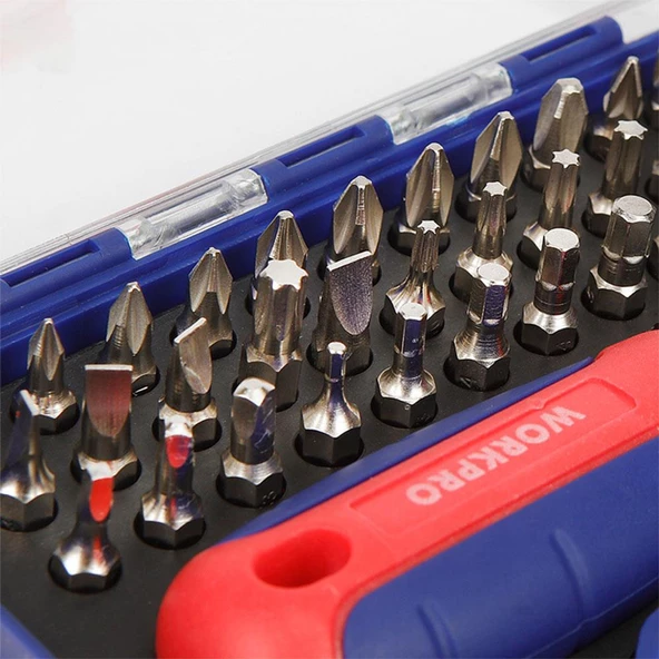 WORKPRO WP200517 38 Parça Profesyonel CR-V Cırcırlı Bits Tornavida Seti - 4