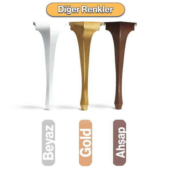 Lukens Masa Dresuar Ayağı 75 cm Plastik Altın Gold Ayak Mutfak Yemek Masası Mobilya Ayakları Gold - Resim 7