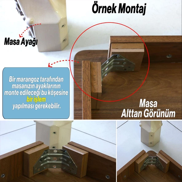 Lukens Masa Dresuar Ayağı 75 cm Plastik Ahşap Ayak Mutfak Yemek Masası Mobilya Ayakları Kahverengi - 4