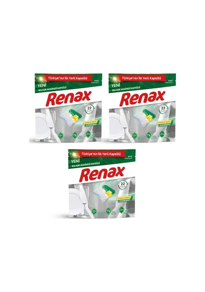 Renax Hepsi Bir Arada Bulaşık Makinesi Deterjanı 3 x 22 Tablet 5