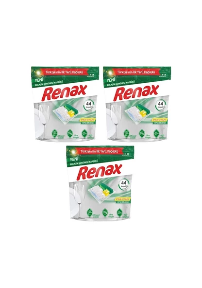 Renax Hepsi Bir Arada Bulaşık Makinesi Deterjanı 3 x 44 Tablet