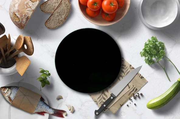 CAM KESME TAHTASI DÜZ SİYAH ÇAP 32 CM ürün görseli