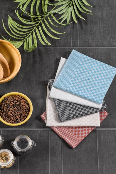 6'lı Mutfak Kurulama Bezi 45x65 cm Pötikare Desen - 5