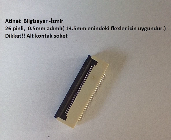 26 Pin 0.5 Adımlı Flex Soketi. Flex Ffc Konnektörü 26-0.5-Alt