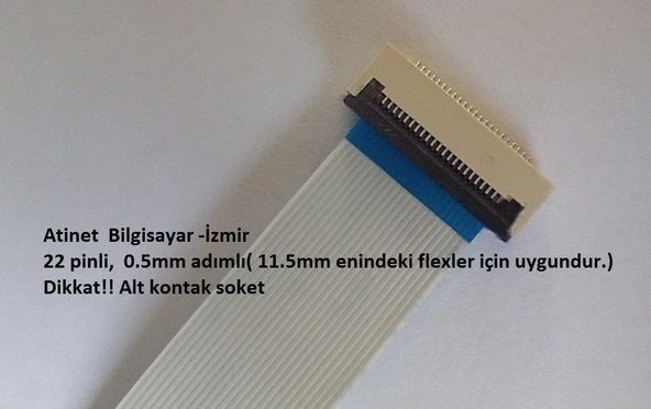 22 Pin 0.5 Adımlı Flex Soketi. Flex Ffc Konnektörü 22-0.5-Alt - Resim 2