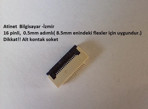 16Pin 0.5 Adımlı Flex Soketi. Flex Ffc Konnektörü 16-0.5-Alt