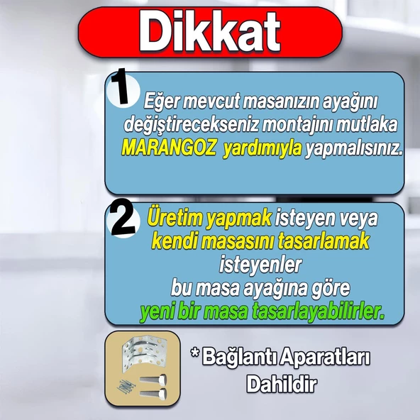 4 Adet Lukens Masa Dresuar Ayağı 75 cm Plastik Ahşap Mutfak Yemek Masası Mobilya Ayakları Kahverengi - Resim 2