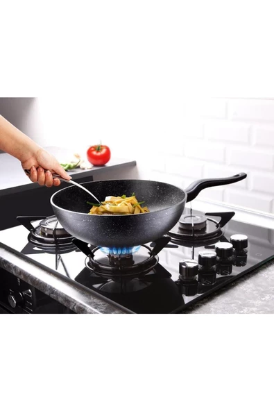 lavonni LAVONNİ 28 Cm Granit Wok Tava