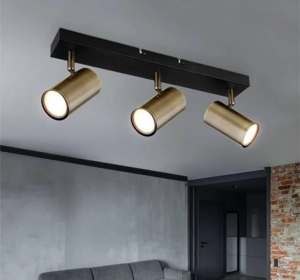 demet habek mylights panasonic led ampüllü üçlü hareketli modern spor led avize