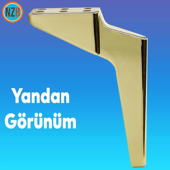 Mobilya Yükseltici Kanepe Sehpa TV Ünitesi Koltuk Ayağı 23 cm Gold Altın Baza Ayak - 5