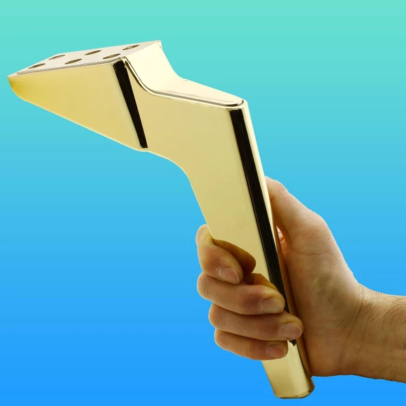 Mobilya Yükseltici Kanepe Sehpa TV Ünitesi Koltuk Ayağı 23 cm Gold Altın Baza Ayak - 6