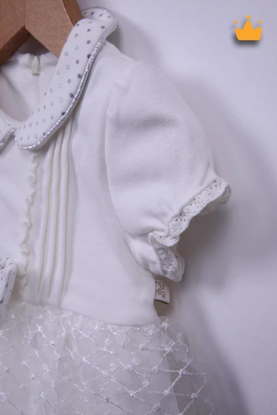 Babyhola %100 Pamuk Kız Bebek Bayramlık Fiyonk Detaylı Elbise 2346 - Resim 5