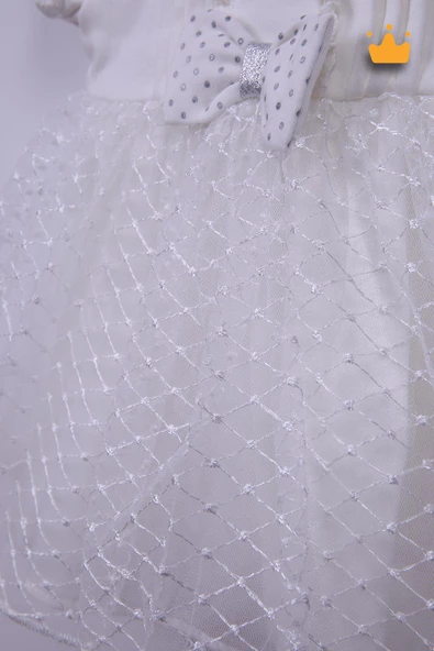 Babyhola %100 Pamuk Kız Bebek Bayramlık Fiyonk Detaylı Elbise 2346 - Resim 4