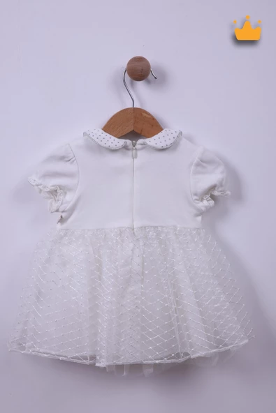 Babyhola %100 Pamuk Kız Bebek Bayramlık Fiyonk Detaylı Elbise 2346 - Resim 6