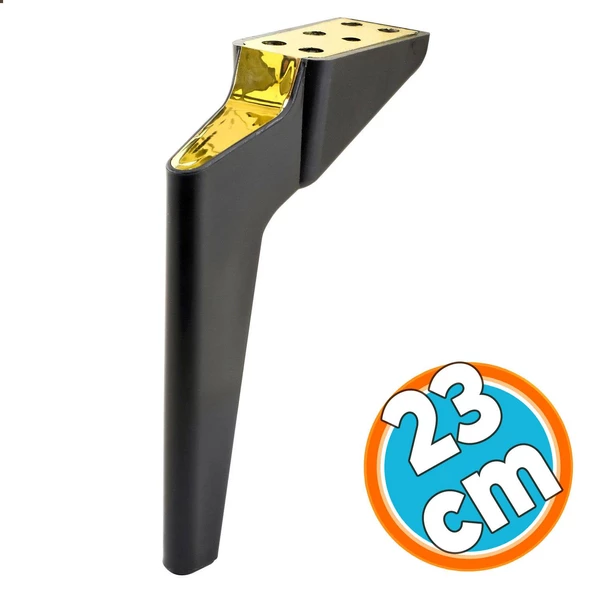 Mobilya Yükseltici Kanepe Sehpa TV Ünitesi Koltuk Ayağı 23 cm Siyah Gold Baza Ayak ürün görseli
