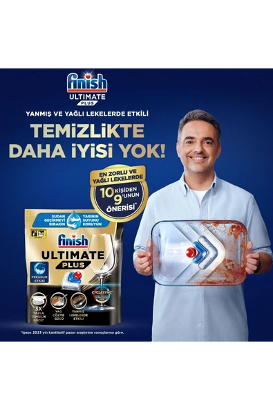 Finish Ultimate Plus Hepsi Bir Arada 60 Kapsül Bulaşık Makinesi Deterjanı Tableti - 3