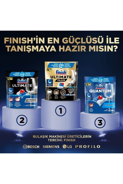 Finish Ultimate Plus Hepsi Bir Arada 60 Kapsül Bulaşık Makinesi Deterjanı Tableti - 8