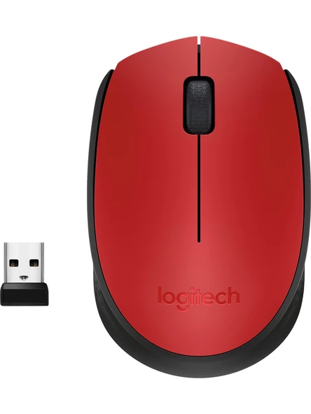 Logitech M171 USB Alıcılı Kablosuz Kompakt Mouse - Kırmızı