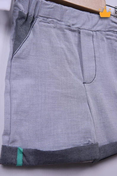 Babyhola %100 Pamuk Erkek Bebek Koala Detaylı Çizgili Şortlu Takım 2548 - 7