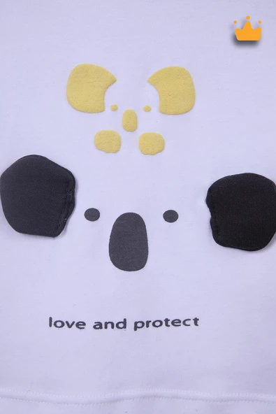 Babyhola %100 Pamuk Erkek Bebek Koala Detaylı Çizgili Şortlu Takım 2548 - 4