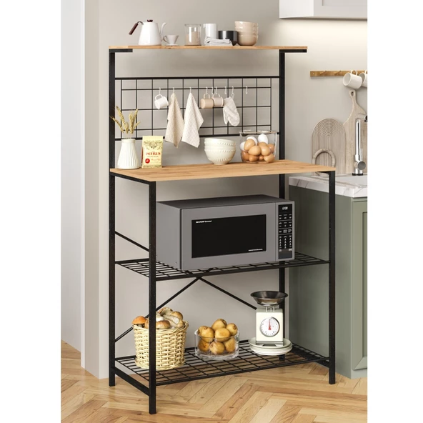 Eportatif Çok Amaçlı Dolap Mutfak Rafı Bango Masa Çam 1433 - 3