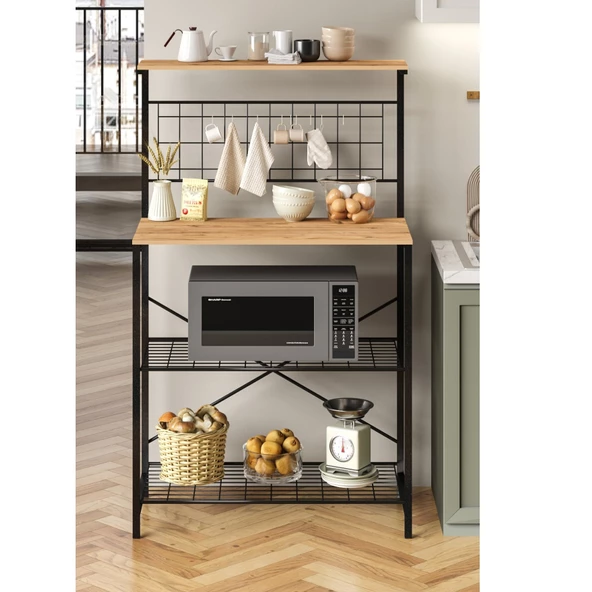 Eportatif Çok Amaçlı Dolap Mutfak Rafı Bango Masa Çam 1433 - 2