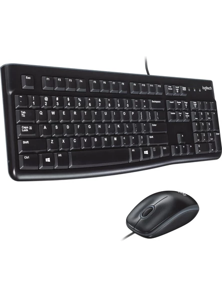 Logitech MK120 USB Kablolu Tam Boyutlu Türkçe Klavye Mouse Seti - Siyah