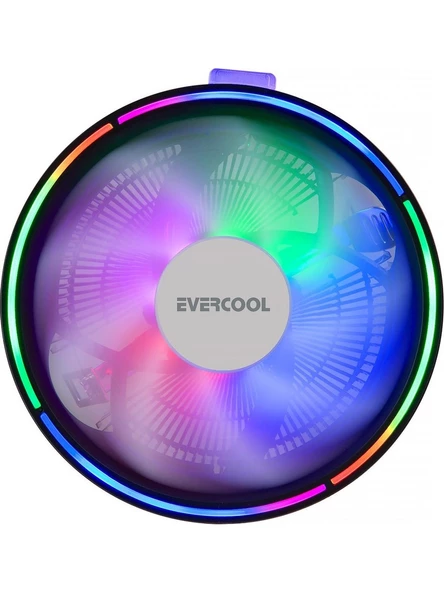 Evercool F12 38CFM 1200RPM 12CM Rainbow 3p+4p Molex Soketli Siyah Kasa Fanı