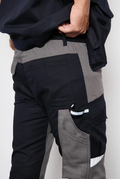 Orange Safety Lacivert Takım Mısır Harman Karışımı Yelek + Pantolon - Resim 4