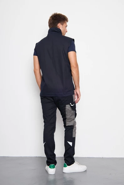 Orange Safety Lacivert Takım Mısır Harman Karışımı Yelek + Pantolon - Resim 3