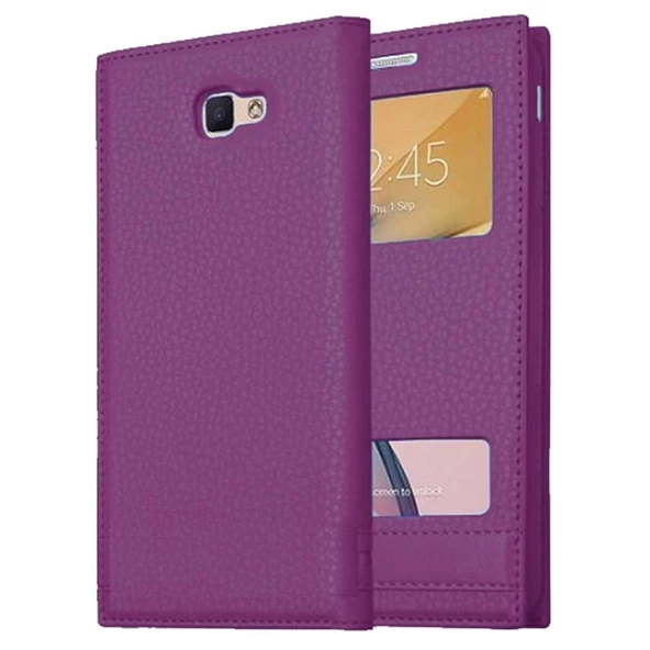 Samsung Galaxy C5 Uyumlu Pencereli Kapaklı Magnum Kılıf - Resim 7