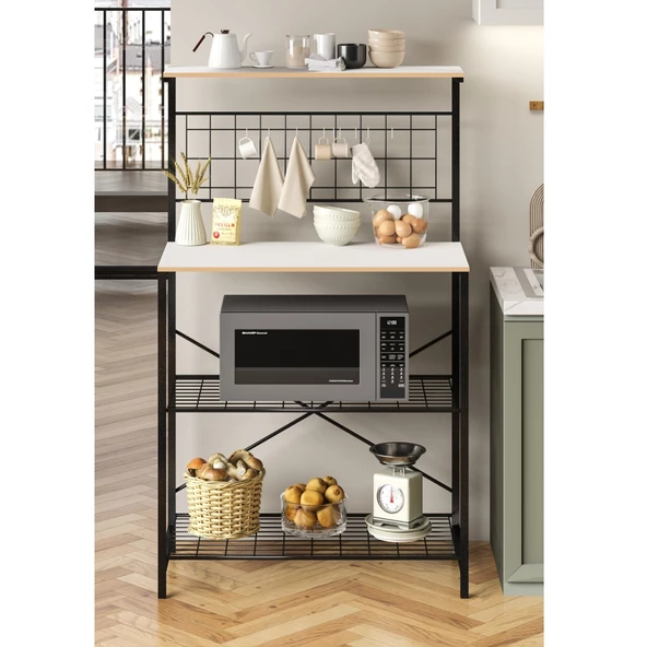 Eportatif Çok Amaçlı Dolap Mutfak Rafı Bango Masa Beyaz 1434 - 2