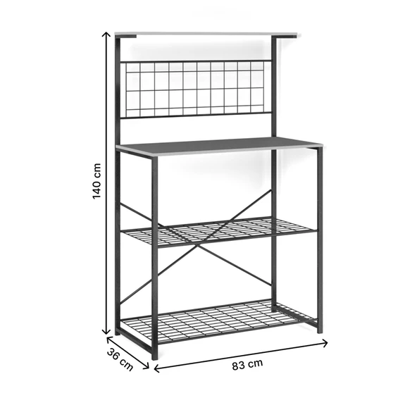 Eportatif Çok Amaçlı Dolap Mutfak Rafı Bango Masa Beyaz 1434 - 7
